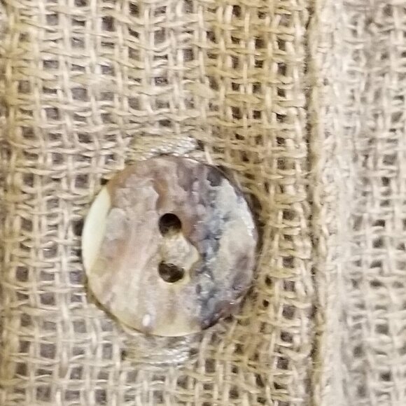 Vtg Windridge Cheryl Nash Womens Top Shirt Size XL Mesh Linen Brown Long Sleeve - Picture 6 of 12